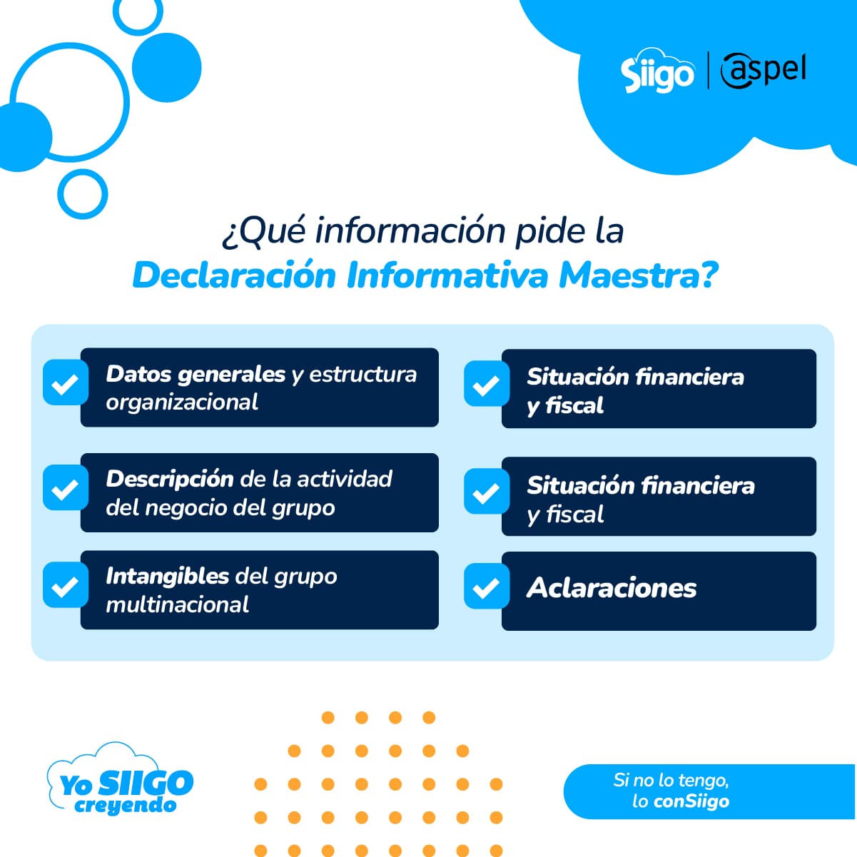 Información en la declaración informativa Maestra de partes relacionadas