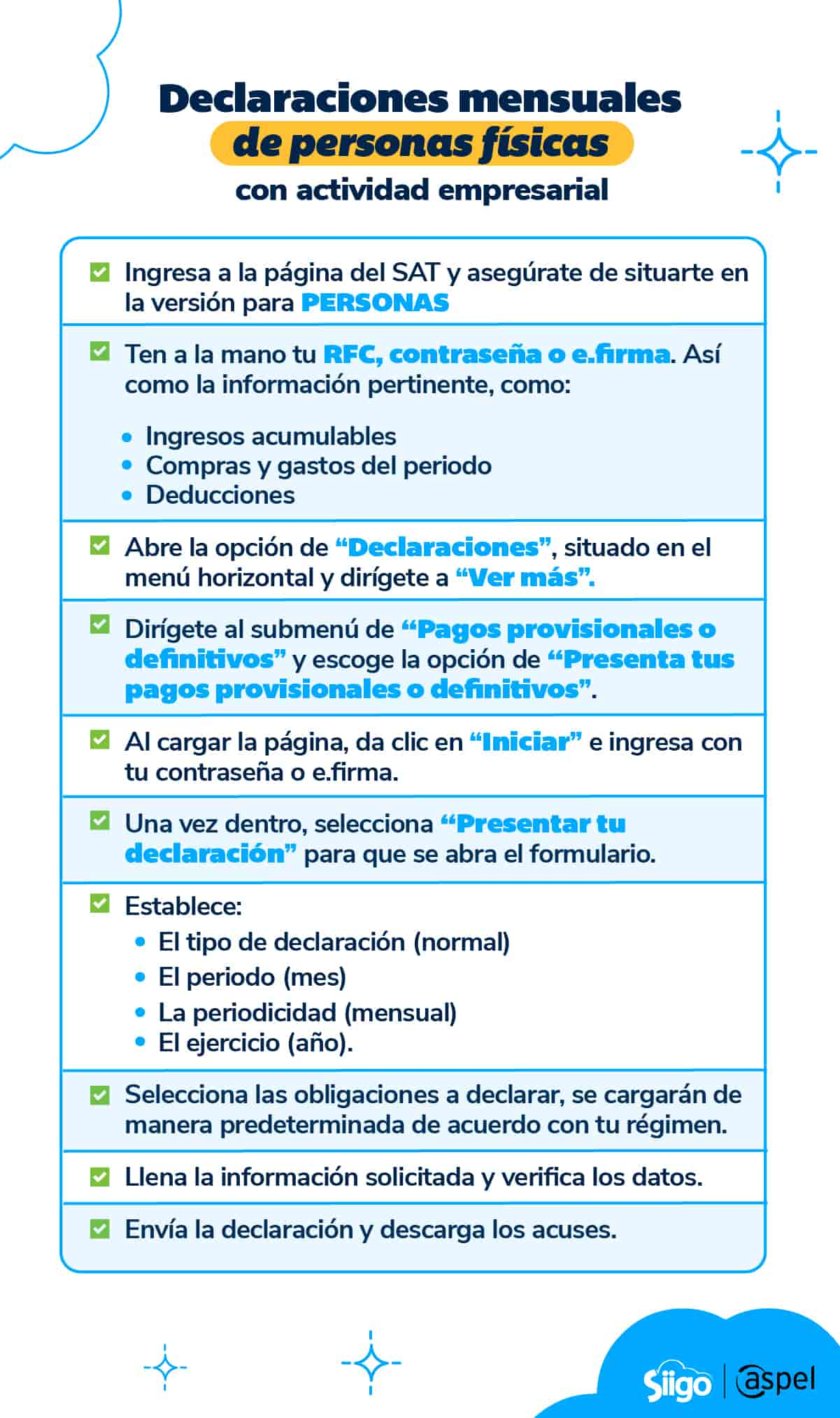 proceso para llenar declaración informativa persona física con actividad empresarial