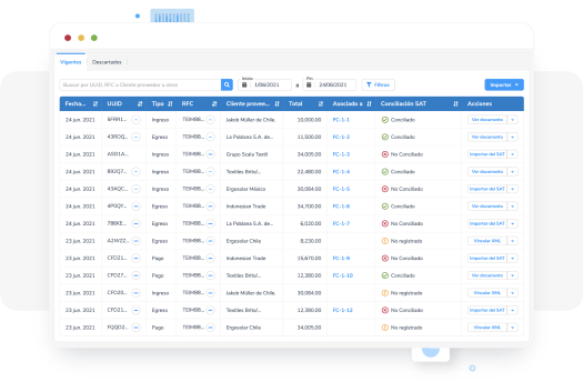 Conciliación de CFDI emitidos a los proveedores de tu despacho